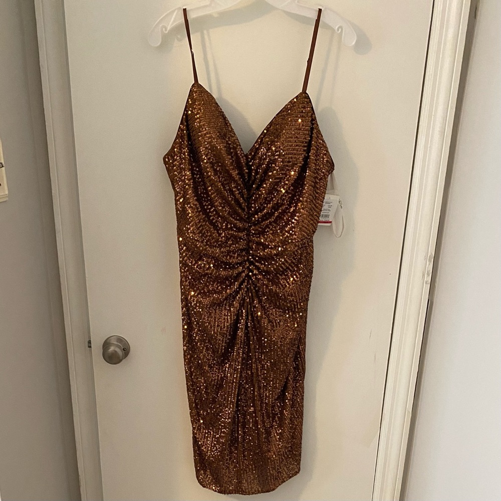 Galina Signature David’s Bridal NWT Strappy Sequin Cocktail Party Mini Dress
